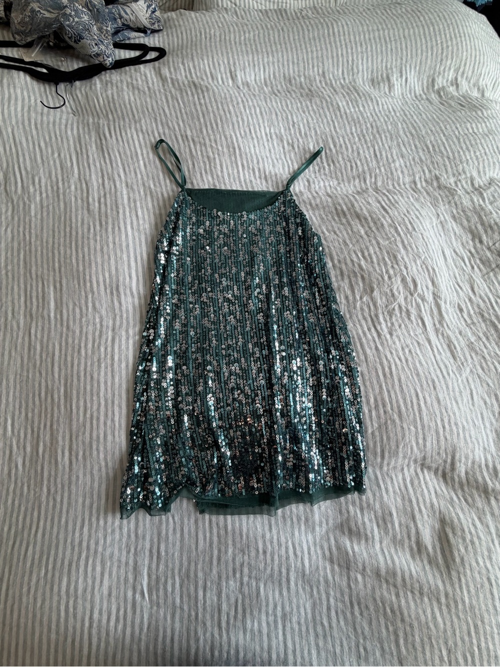 Free People Sequin Mini Teal Dress - Picture 7 of 7